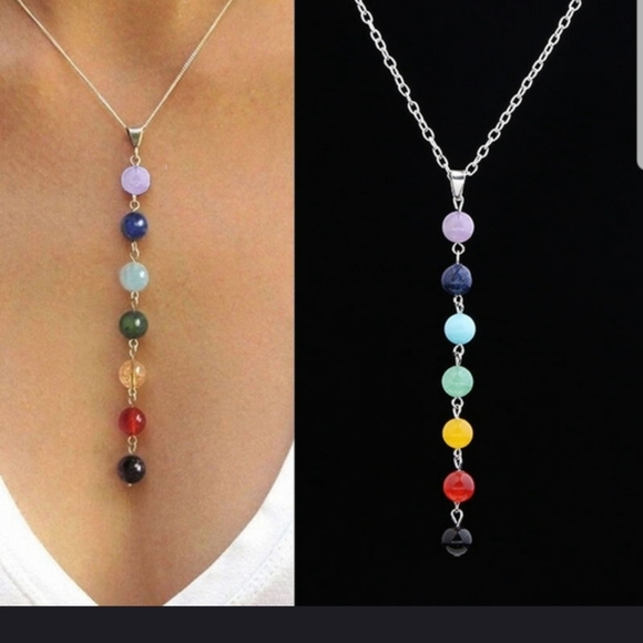Pretty 7 Chakra Reiki Healing Gemstone necklace - Picture 2 of 16